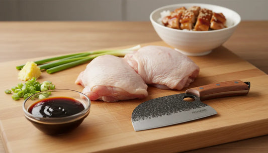 Authentic Japanese Teriyaki Chicken Donburi — Butchered with HUUSK Hand-Forged Chef Knife