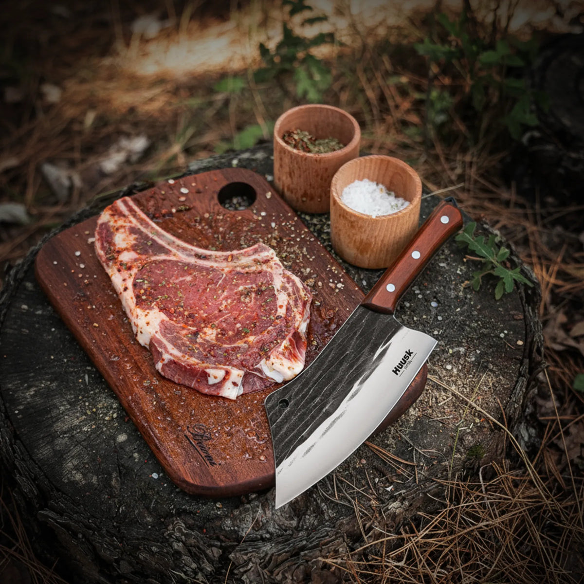 Huusk 10-Piece Hand-Forged Kitchen Knife Set