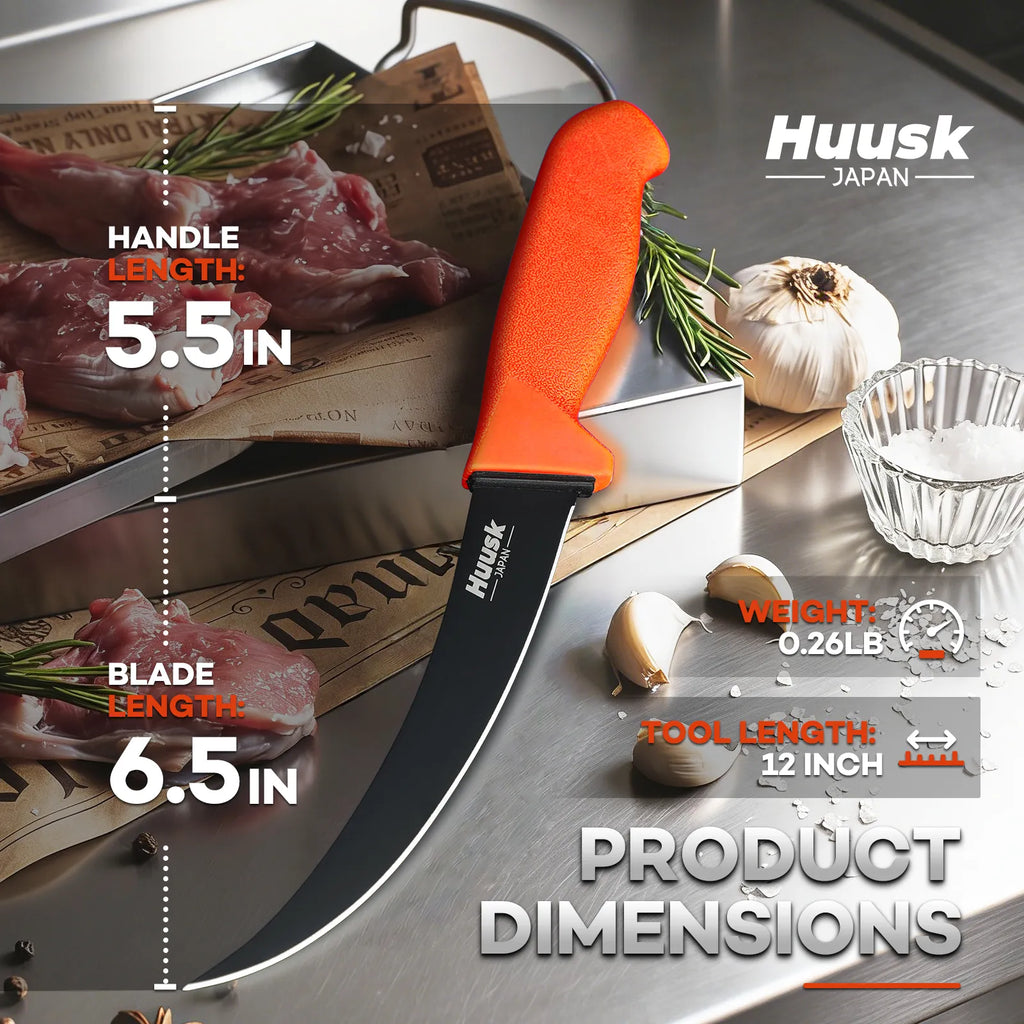Huusk Orange Boning Knife - Meat Deboning Application