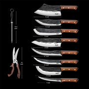 Huusk 10-Piece Hand-Forged Kitchen Knife Set