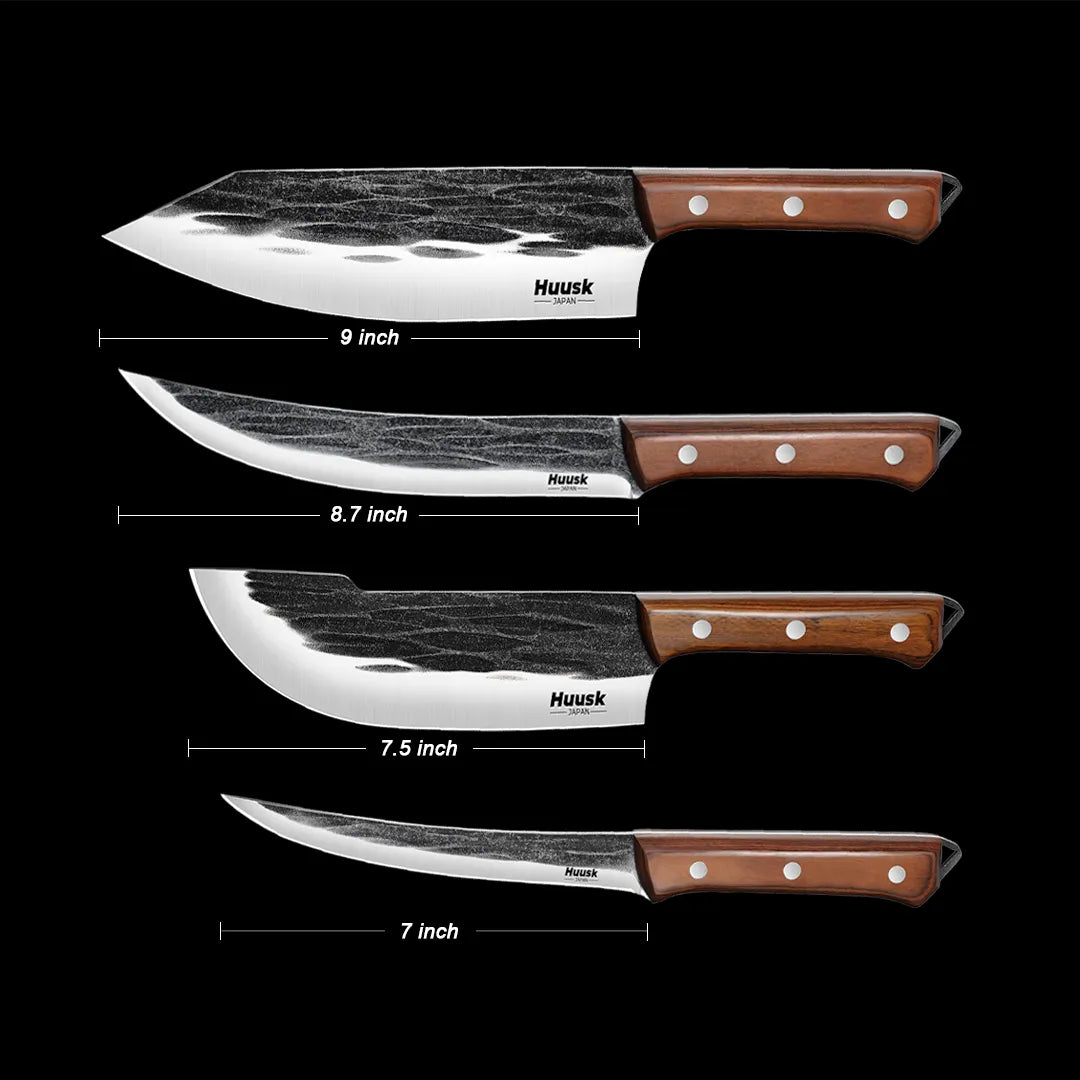 Huusk 4-Piece Hand-Forged Kitchen Knife Set