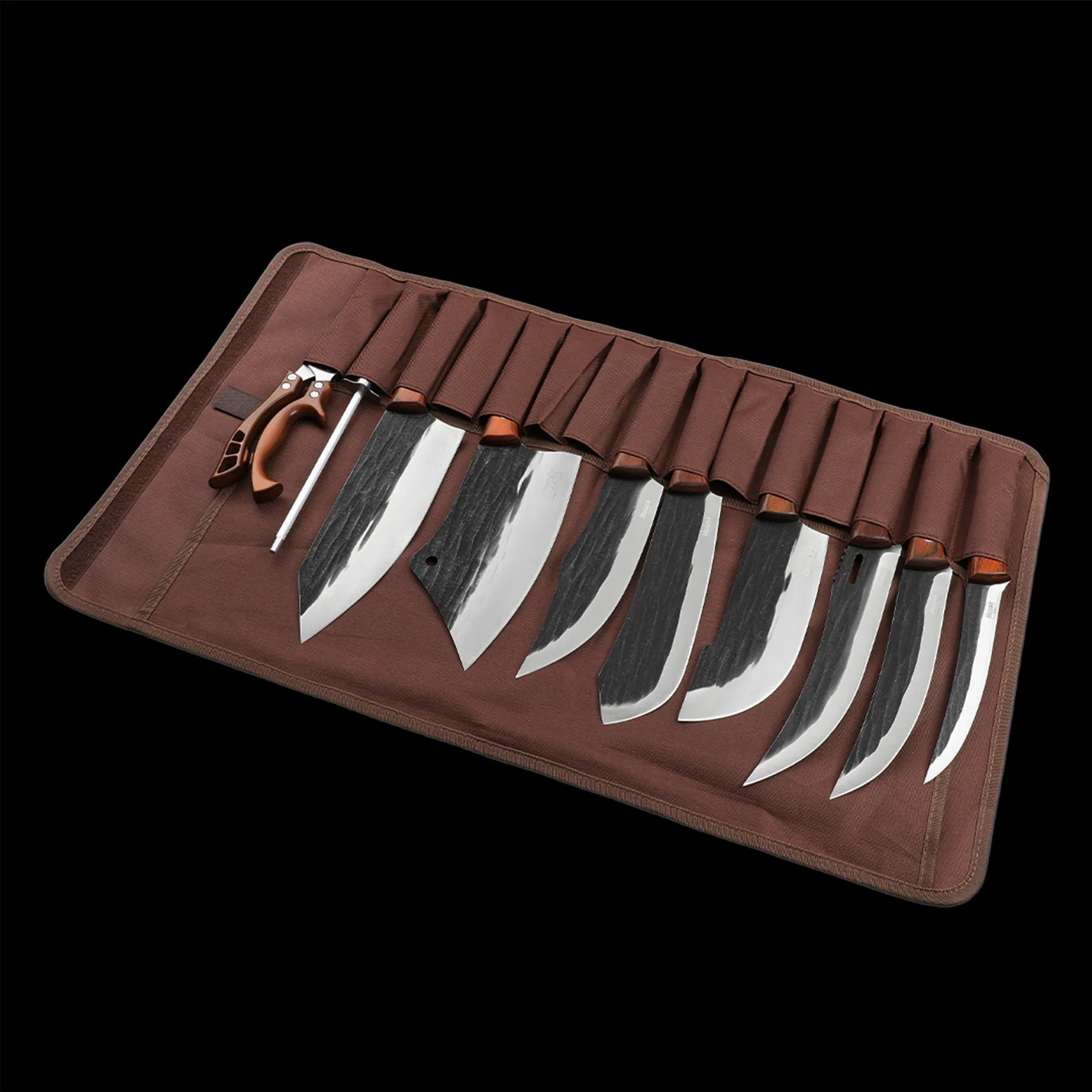 Huusk 10-Piece Hand-Forged Kitchen Knife Set