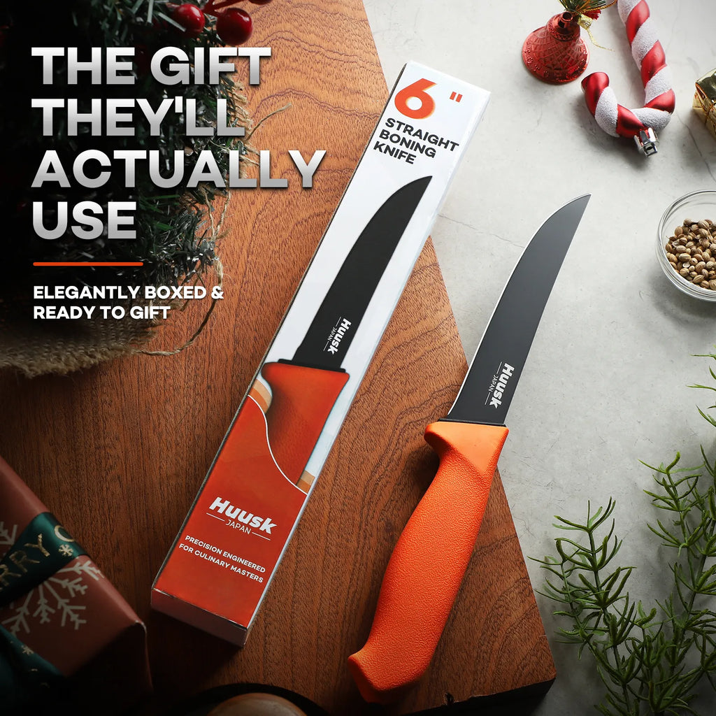Huusk Orange Kitchen Knife - Gift Box Packaging