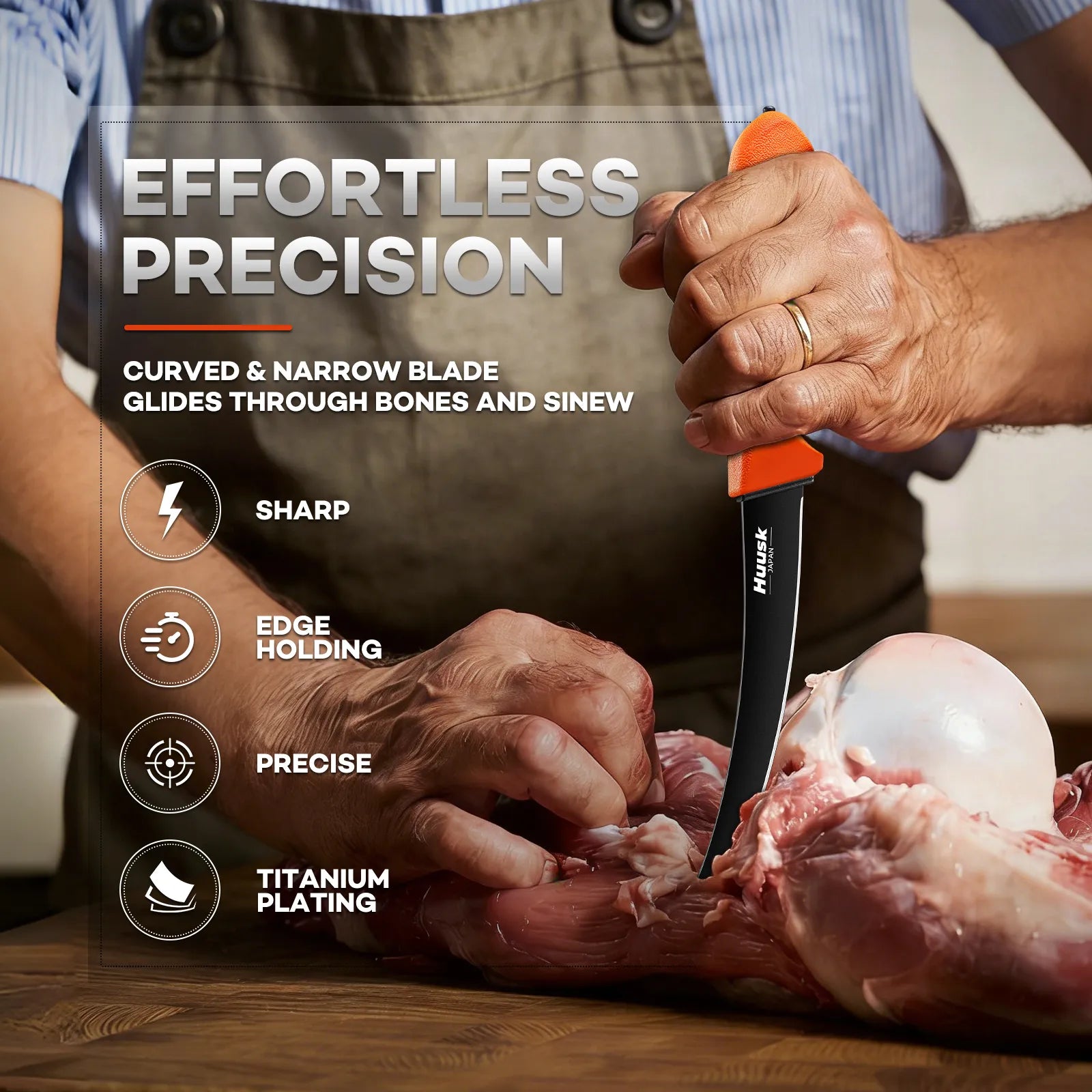 Huusk Orange Boning Knife - Product Dimensions and Specifications