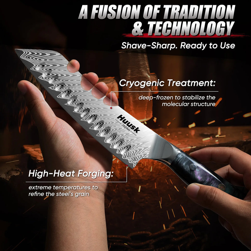 Premium gift packaging for 3-piece Damascus knife set
