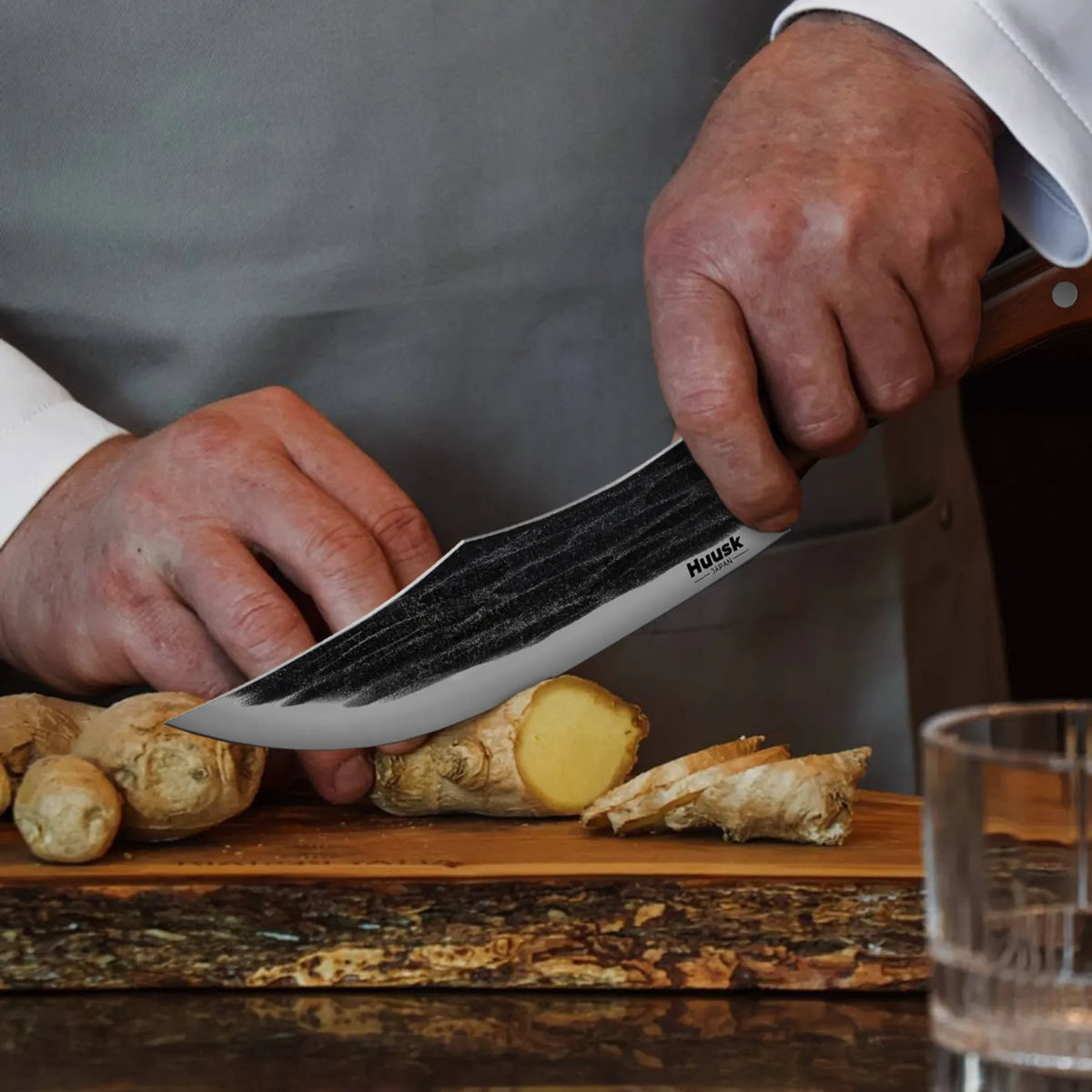 Huusk 10-Piece Hand-Forged Kitchen Knife Set