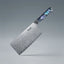 7-inch Damascus steel chef cleaver knife with blue resin handle