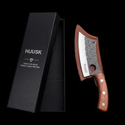 Huusk Hand-Forged Chef Knife with leather sheath