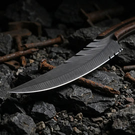 HUUSK Japanese Feather Knife with Wood Sheath