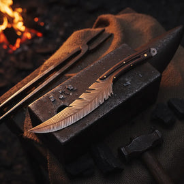 HUUSK Japanese Feather Knife with Wood Sheath