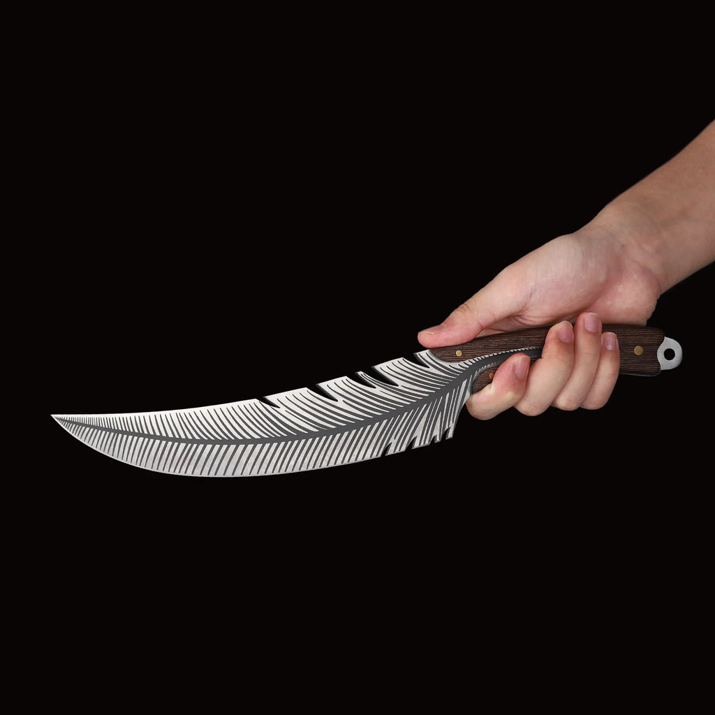 HUUSK Japanese Feather Knife with Wood Sheath